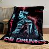 Retro De Bruyne Man City Stats Poster Dark Plush Blanket, Durable Warm Throw for Outdoor Fun, Comfortable Throw for Daybed and Armchair