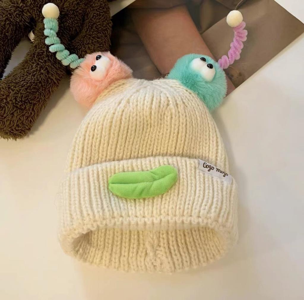 Style Hat Versatile Cute And Funny Big Mouth Womens Warm Hatscaps Knitted