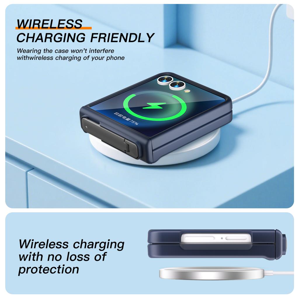 For Samsung Galaxy Z Flip7 5G Kickstand Case Hinge Protection Hard PC Phone Cover Built-In Screen Film