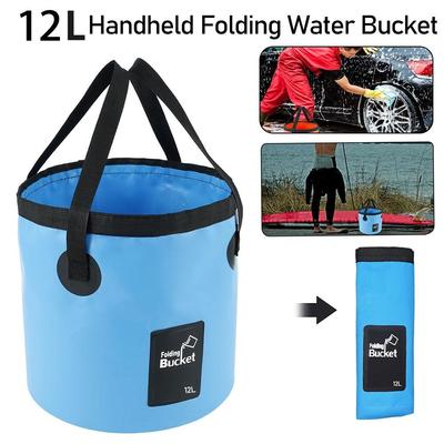1PC 12L Wasserdichter Falteimer Tragbarer Outdoor-Reise-Klappeimer Multifunktionaler Autowascheimer Angeln Camping Faltbarer Wasserspeichereimer