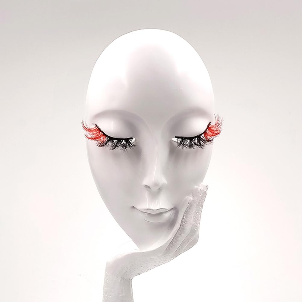6 Pair False Eyelashes Self Adhesive Colored Lashes Fluffy Handmade Dramatic Decoration Eye Lashes Set for Cosplay
