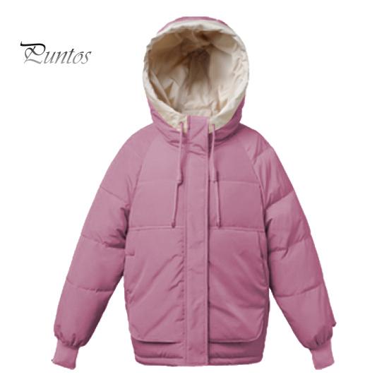 Dámský bavlněný kabát s vycpávkou, kapucí, šňůrkou na stažení, dlouhý rukáv, jednobarevný kabátek kabátek s velkými kapsami, volný střih na zip, prošívané oblečení