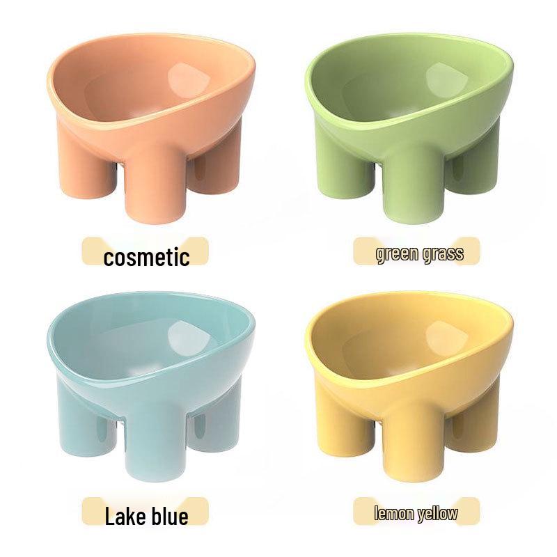 Elevated Oblique Cat and Dog Bowl with Anti-Tip Design – Protects Pet's Cervical Spine