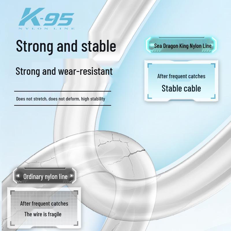 Sea Dragon King K95 Transparent Nylon Fishing Line, 500m, Invisible Competition Grade Tackle
