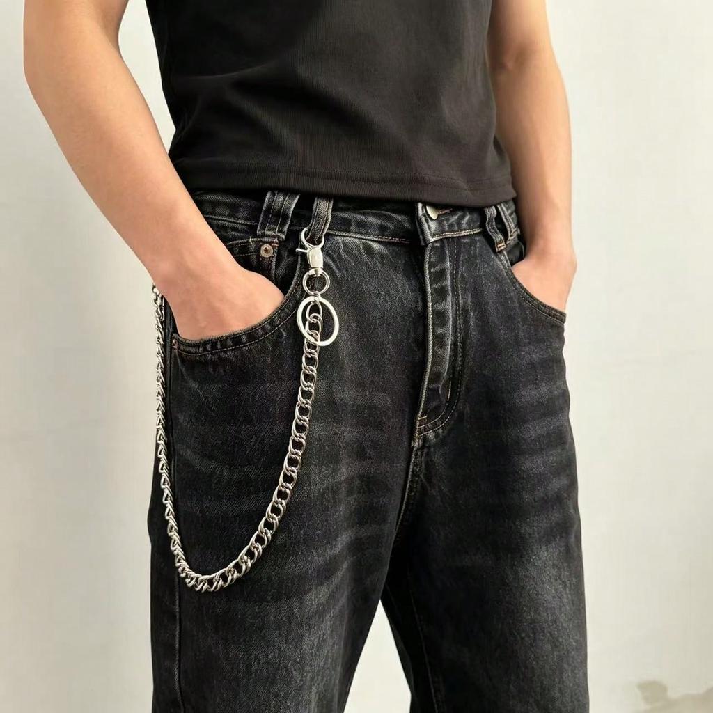Doppel Dorn Hosenkette Amerikanischer Retro Totenkopf Hosenkette Hängende Kette Herren- und Damenjeans Dekorative Kette