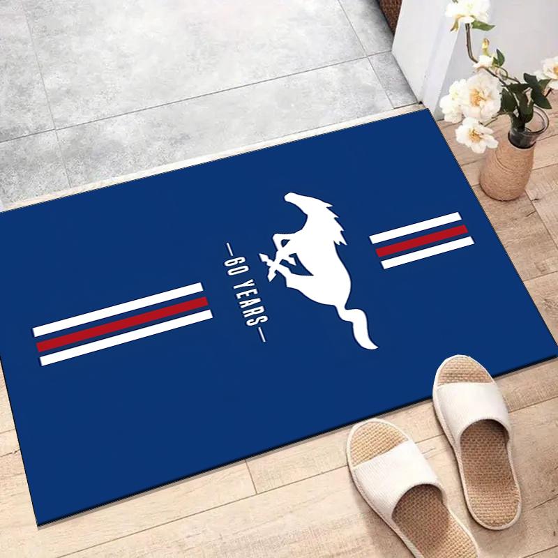 Mustang Polyester Tapijt, Zachte Binnenvloermat voor Kantoorstoel, Woonkamer, Bureau - Decoratief Huiswerkplek Tapijt Ontwerp