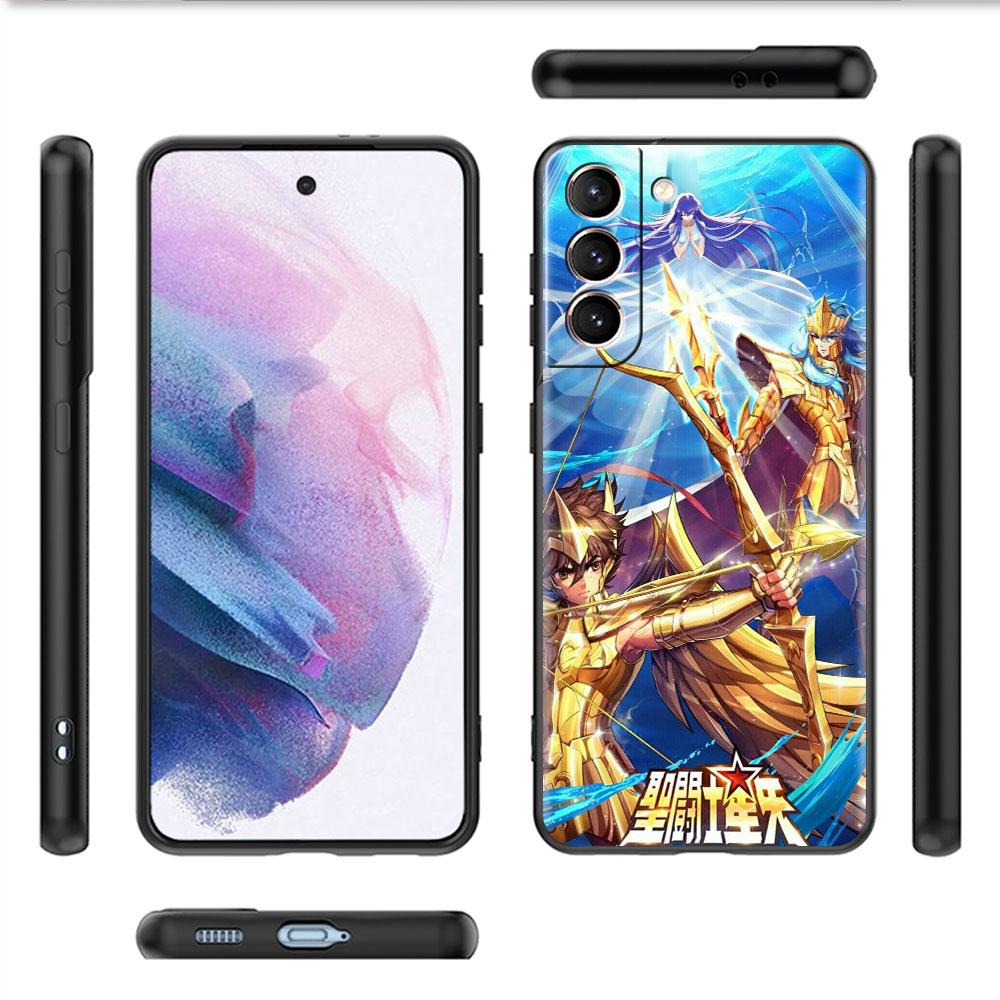Phone Black Soft Case For Samsung Galaxy S22 S21 S20 Ultra FE S9 S8 S10 Plus Note 20 10 9 Fundas Cover Sainte Seiya Japan Anime