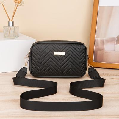 Elegante gesteppte Umhängetasche, modische Schultertasche mit Reißverschluss, leichte, schlichte, kleine, quadratische Geldbörse