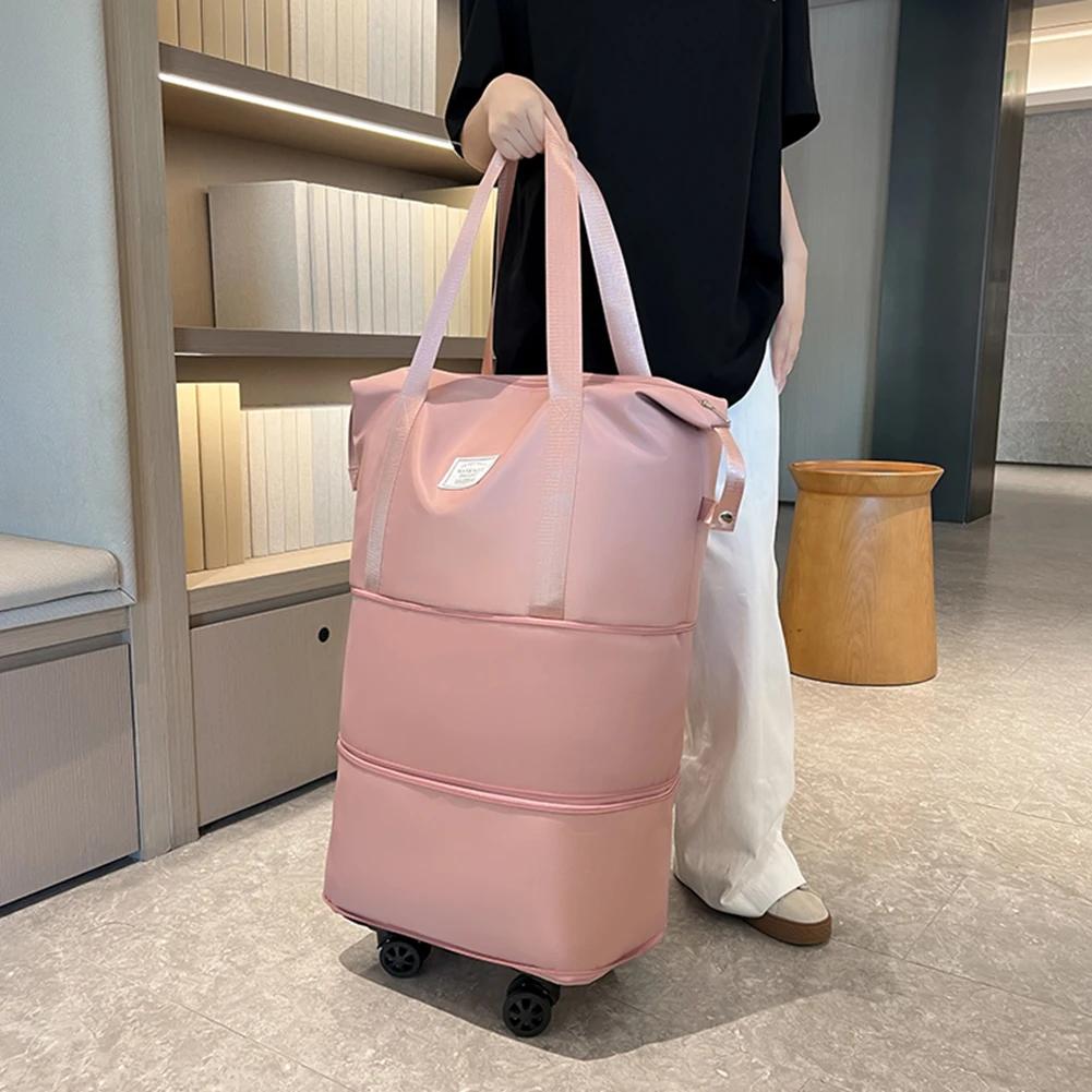 Travel Bag with Wheels Expansion Bag Women Shoulder Bag Quality Casual Handbag Large Duffle Bag Female Fashion New Luggage Bag