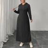 This Is A New Autumn Collection of Women's Wear with A Hooded Dress Featuring A Niche Design and A Stylish Hip-hugging Long Dress