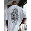 European Size Creative Front And Back Printed Round Neck T-Shirt, Pure, Trendy And Fashionable Short Sleeves for Summer, Casual Everyday Style Top