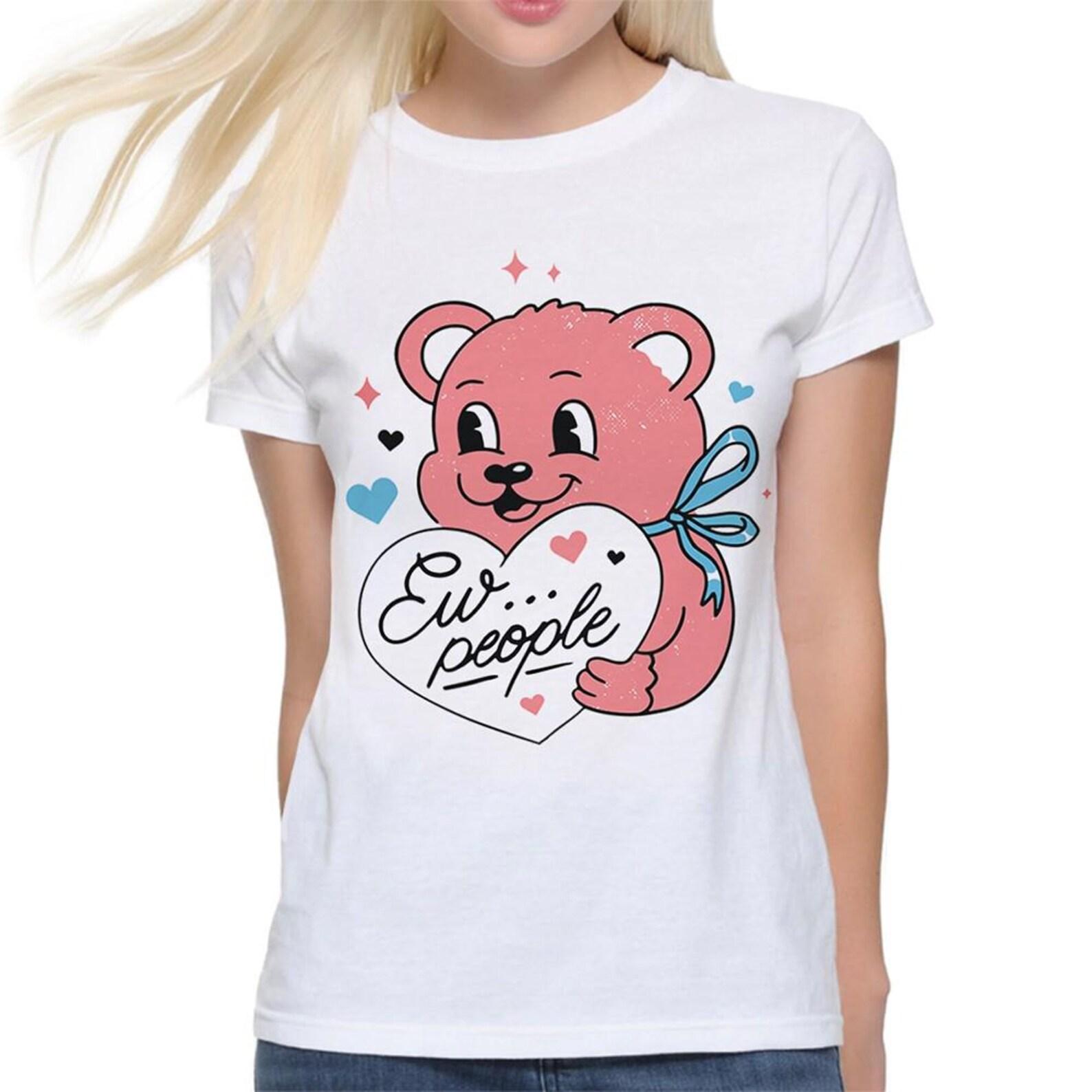 Cute Teddy Bear Ew People T-Shirt, Men s and Women s Sizes (TED-230284) L