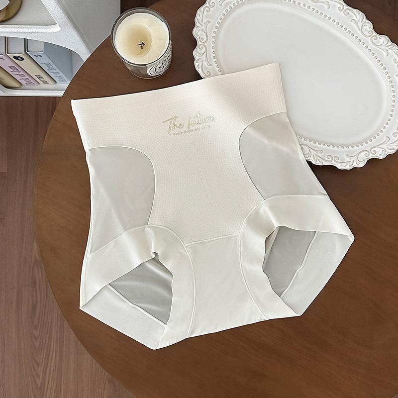 

Ladies Summer Gilding Letter Splicing Light Plastic High Waist Hip Antibacterial Crotch Triangle Briefs L шампанского
