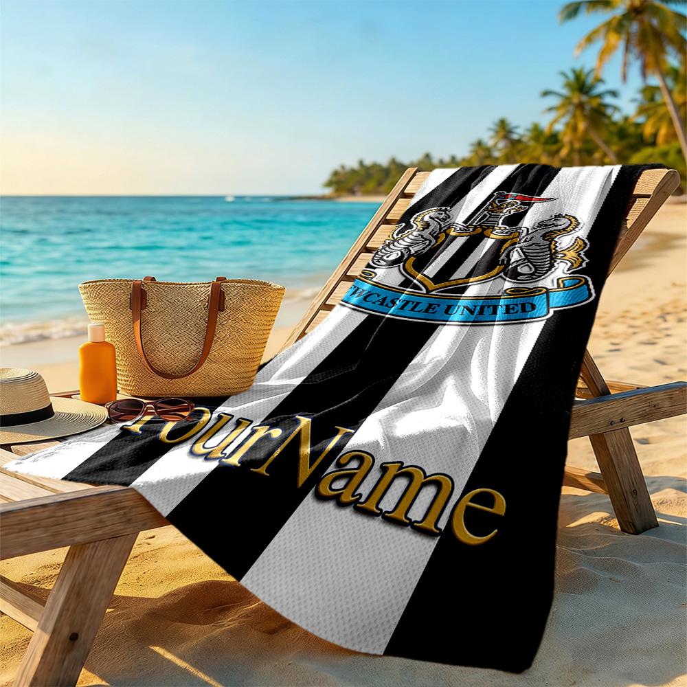 Newcastle Customized Name Beach Towel Quick-Dry Soft Microfiber Suitable for Swimming Gym Camping Yoga Vacation