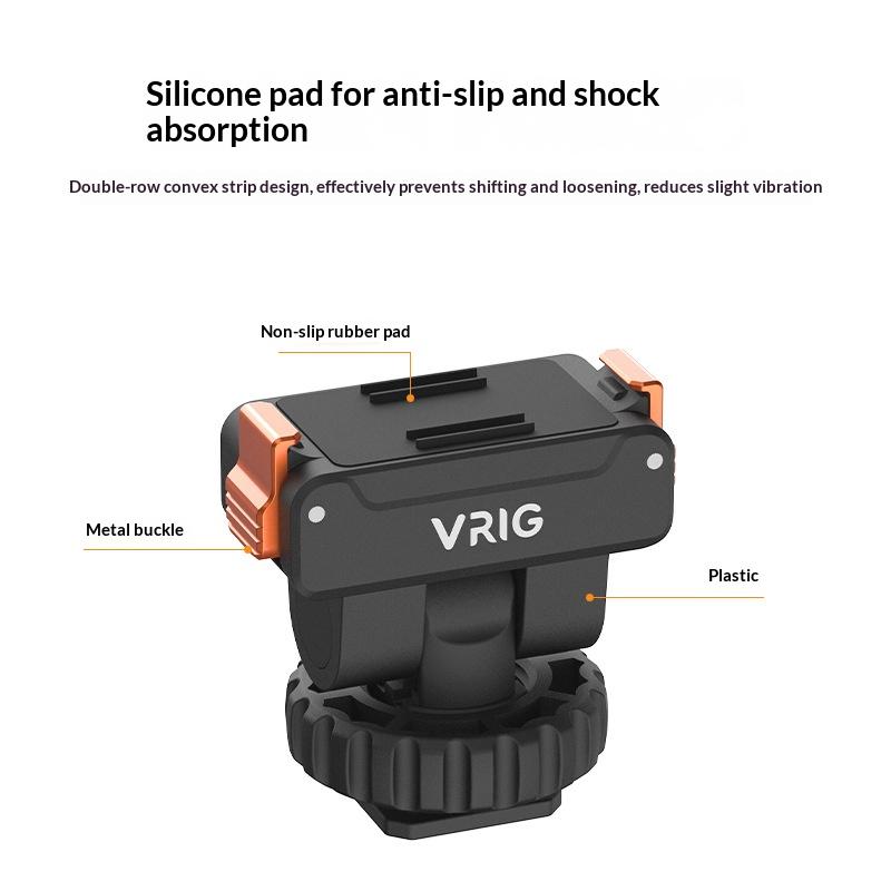 VRIG Magnetic Mount Base for DJI Osmo Action 5 Pro/4/3 160 Degree Tilt Angle Quick Release Cold Shoe Camera Accessory