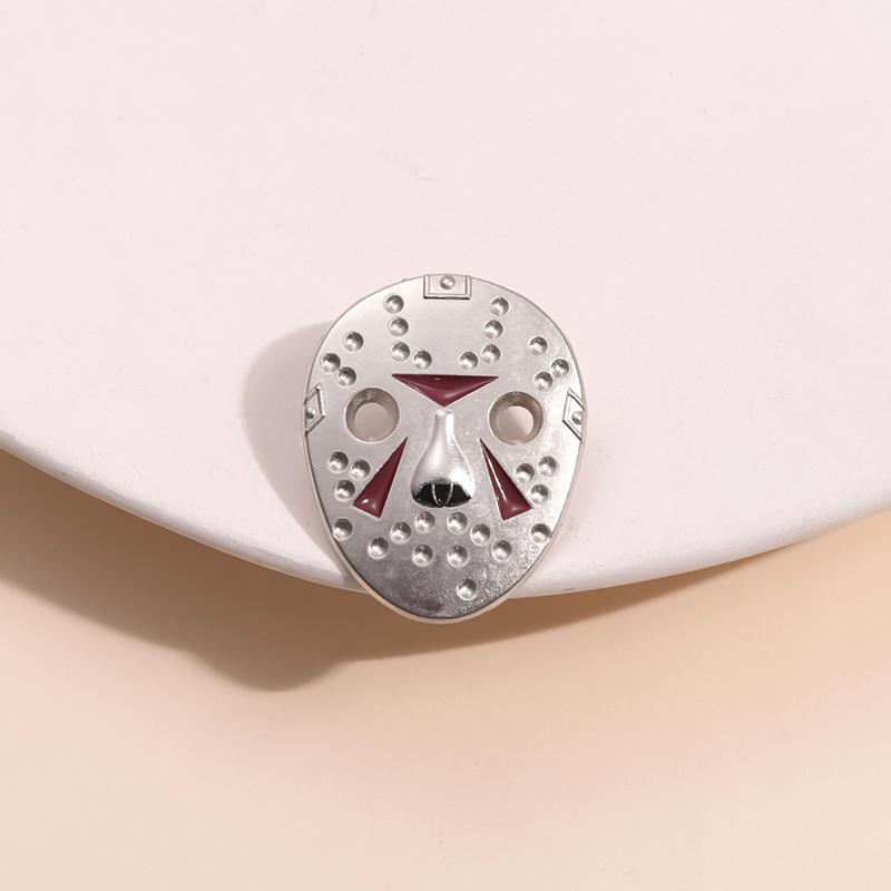 Killer Curved Baseball Mask Enamel Pins Custom Halloween Horror mask Brooches Lapel Badges Punk Gothic Jewelry Gift for Friends