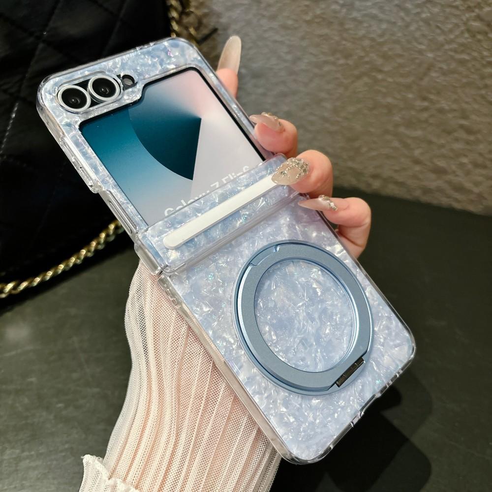 Colorful For Samsung Galaxy Z Flip 6 7 FE 5G Rotating Bracket Phone Case Magnetic Hinge Protective PC Hard Shell Back Cover