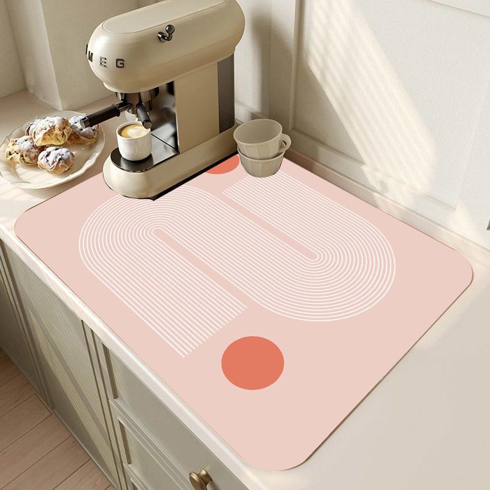 Zastawa stołowa do kuchni mata do suszenia drukowany ekspres do kawy podkładka spustowa blat chłonna mata osuszająca podkładka zastawa stołowa wystrój stołu