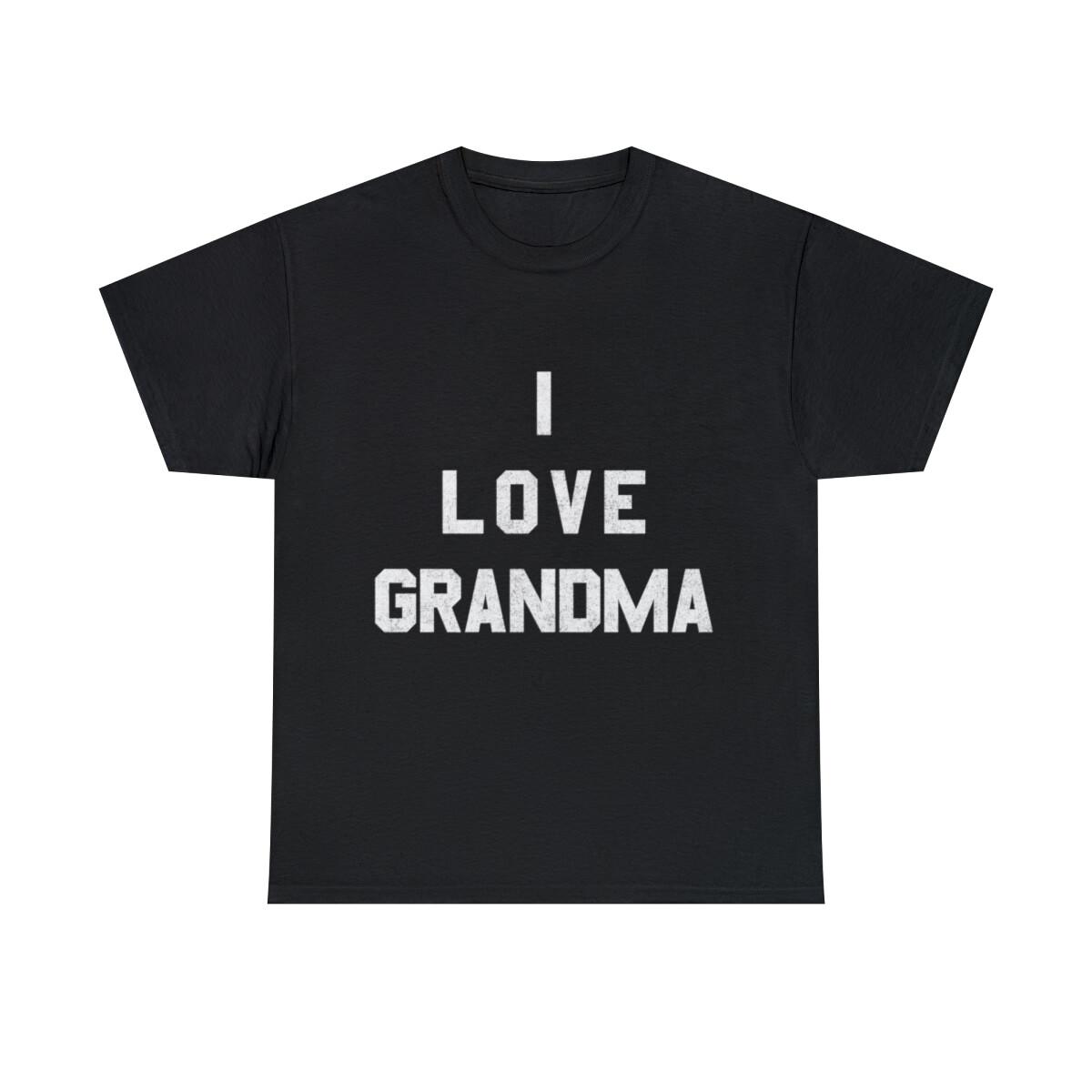 I Love Grandma White Retro Graphic Tee Shirt, S-5XL XXXL