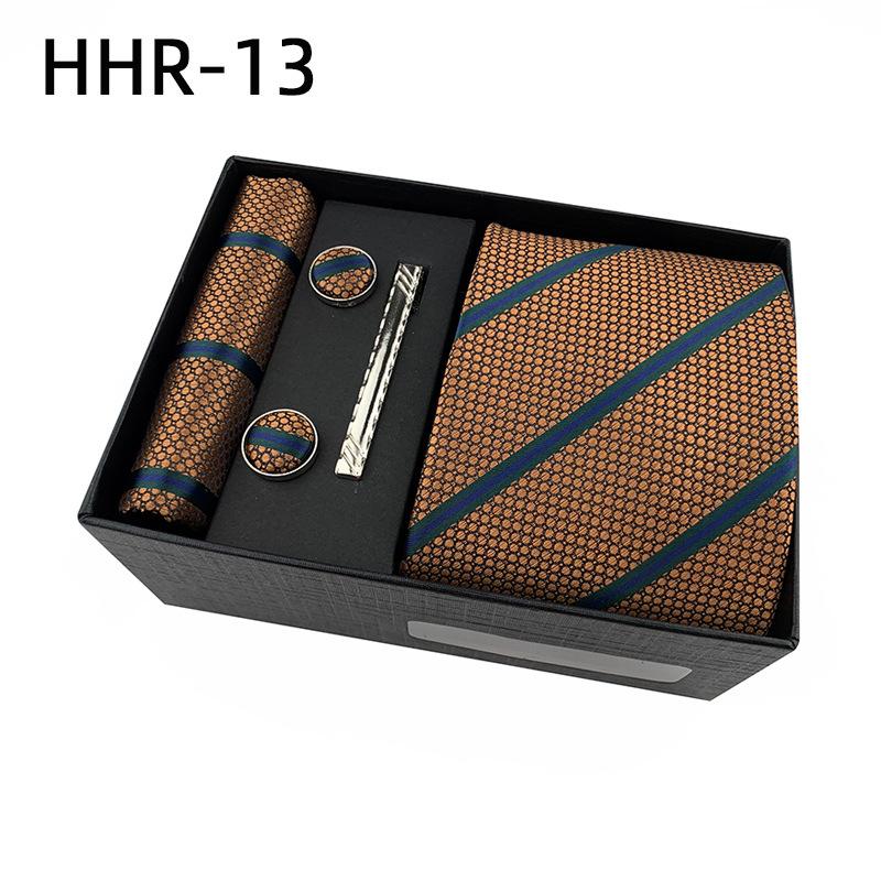 Paisley Men'S Tie Square Cuff Tie Clip Gift Box Set Business Casual Tie Black Gift Box