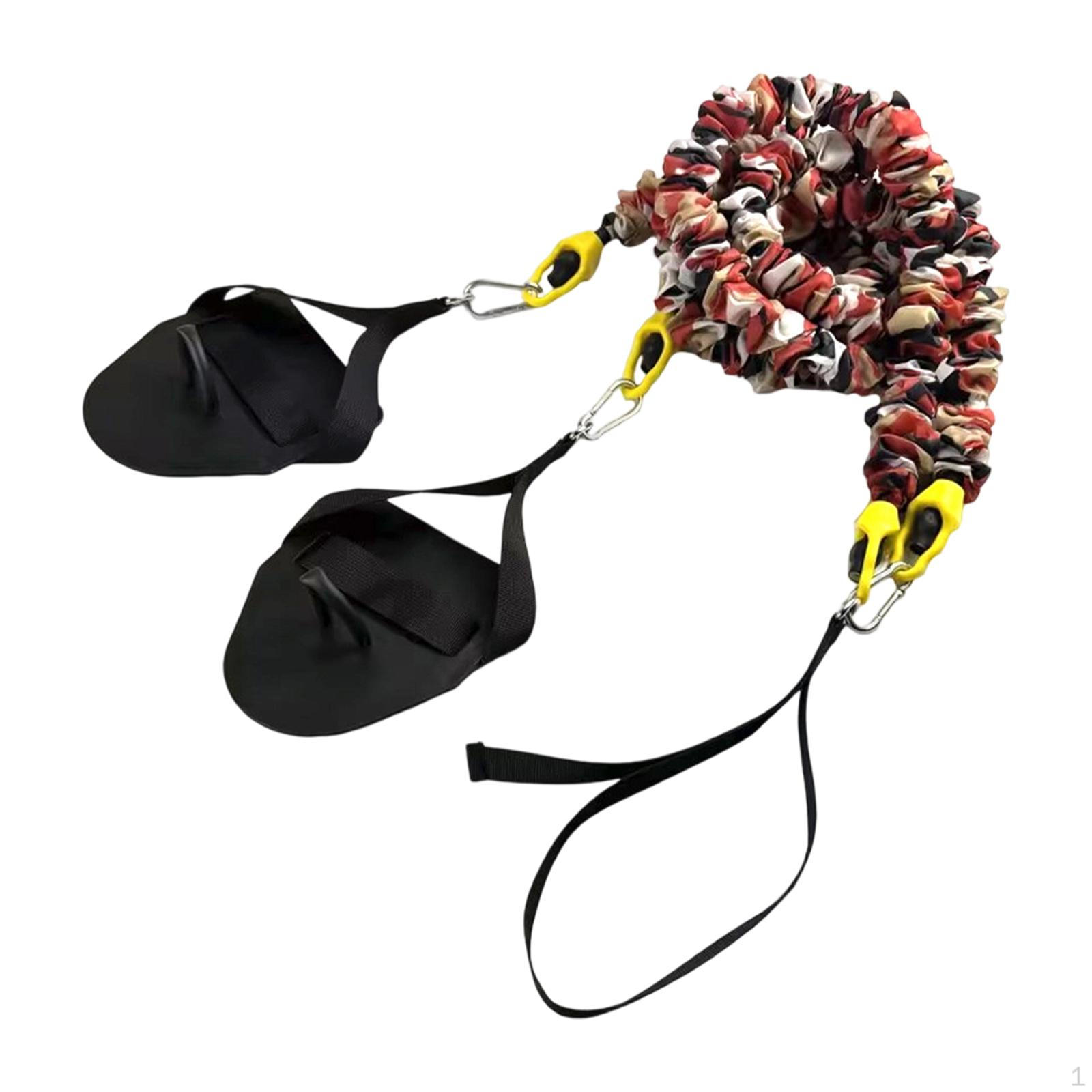 

Elastic Swimming Resistance Band with Hand Paddles, Arm Strength Training, Stretch Cord Red 20lbs