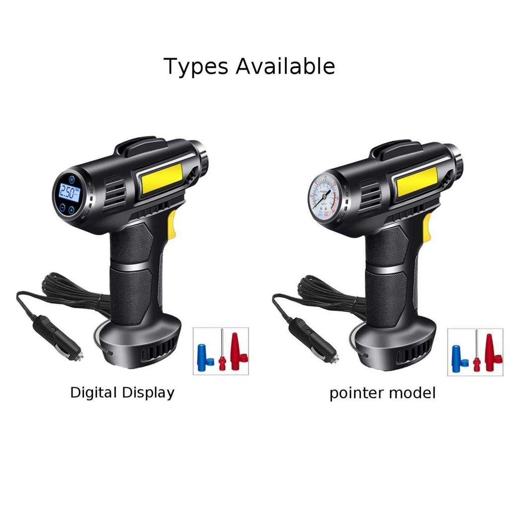 Pump Tire Inflator Portable Professional Tire W Pure Copper Motor Wear Resistant Nylon Braided Inflatable Tube