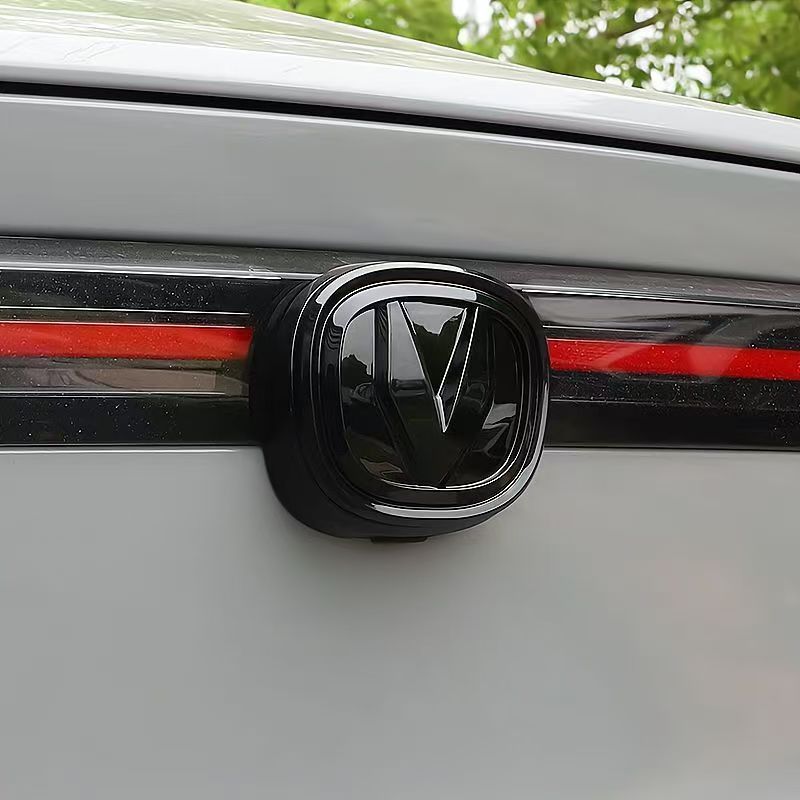 For Changan Univ Uni-v 2022 ABS Front Rear Steering Wheel Emblem Black Carbon Fiber Pattern Modified Patch Decorative Frame