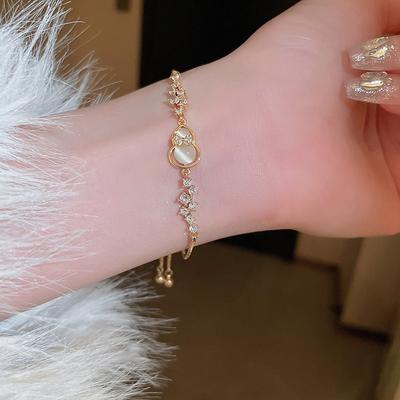 Ny kinesisk zirkon kalebass dragbar armband lätt lyx nisch utsökt armband moderiktigt retro high-end smycken kvinnor