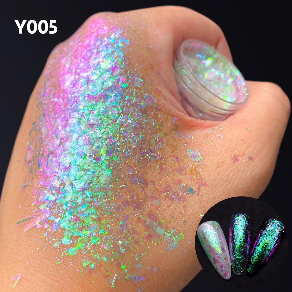 Reflective Glitter Nail Powder Sequins Crystal Pigment Dip Chrome Powder Nail DIY Dust Nail Supplies Decoration