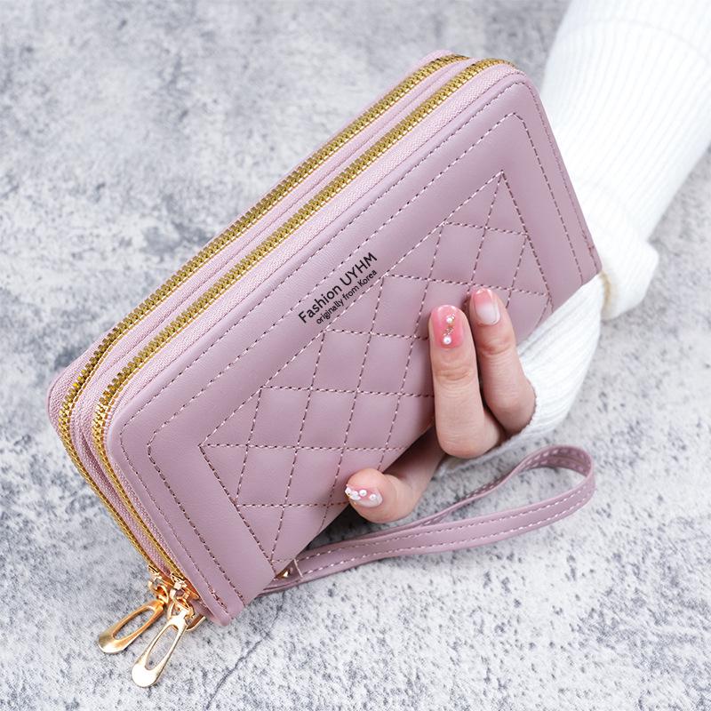 Women's Long-Style Wallet 2023: Double Zipper, Large Capacity Phone Bag & Card Holder, Korean Casual Design.