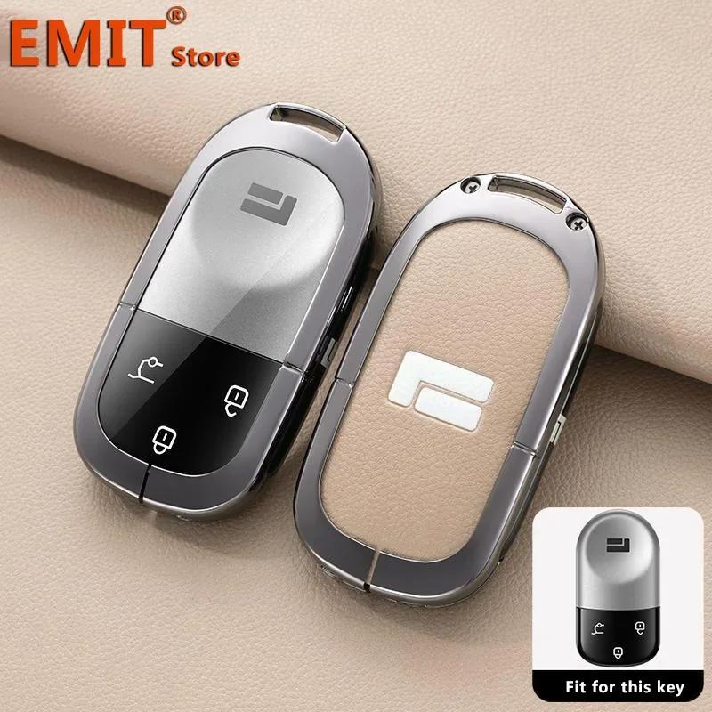 Fit For Baic Jishi Polestone 01 Polestones Zinc Alloy Genuine Leather Auto Key Fob Remote Smart Case Cover Housing Key Ring Ring Mount Auto