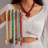 Choker Women Clavicle Necklace Round Bead Sweater Chain Acrylic Love Heart Necklace  Spring Summer