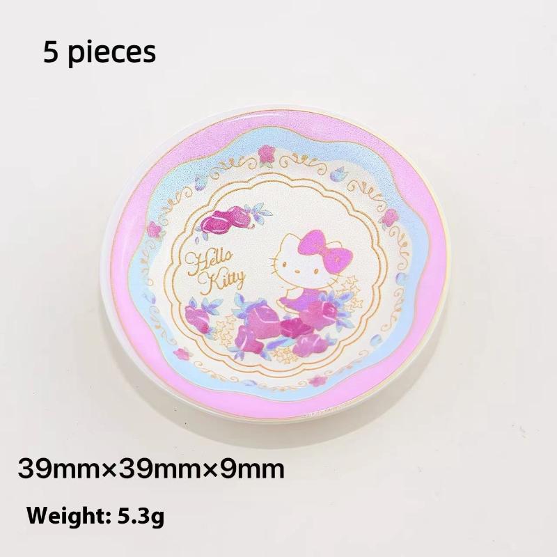 

5Pcs Simulation Kitchen Decor 1/12 Dollhouse Cartoon Kt Cat Mini Plates Dishes Model Dolls House Accessories Pretend Play Toys