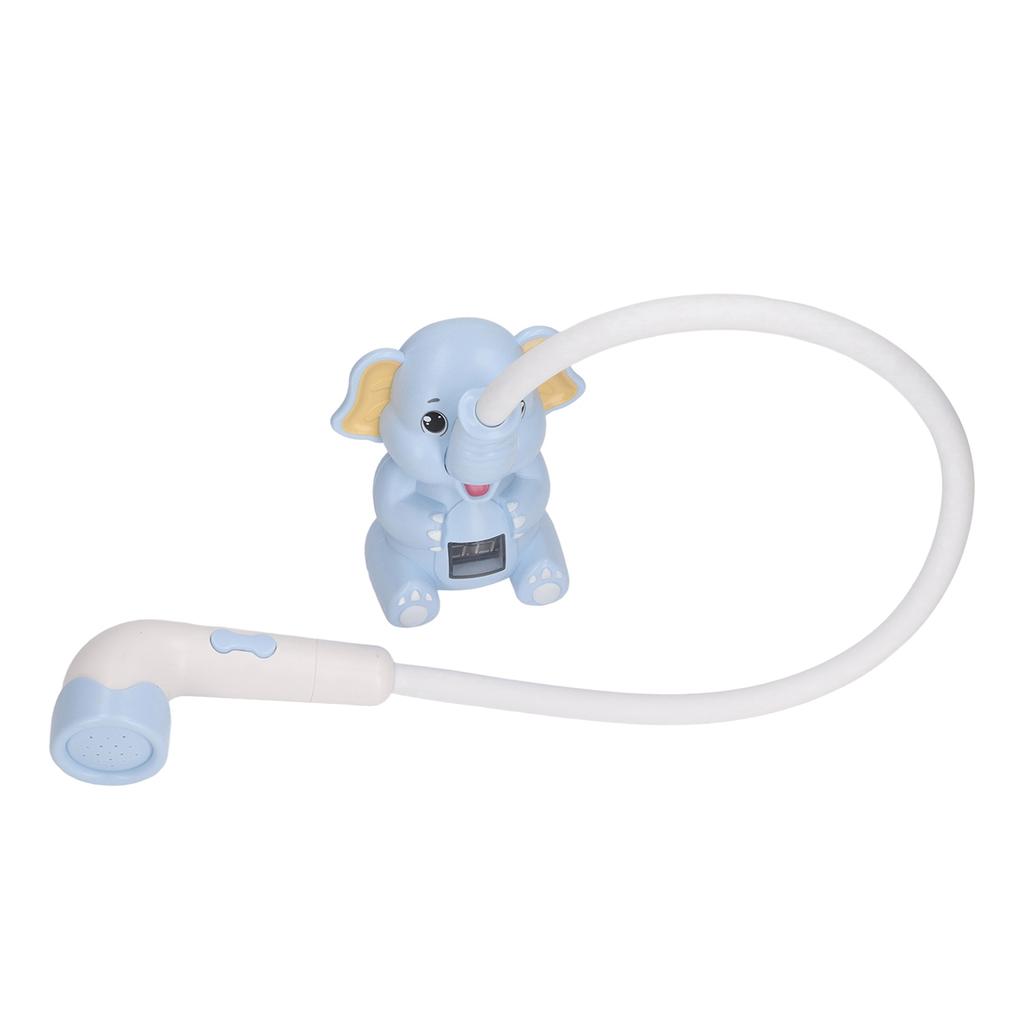 Baby Bath Shower Head with Thermometer Animal Shaped IPX7 Waterproof Flexible Hose Water Spray Toy
