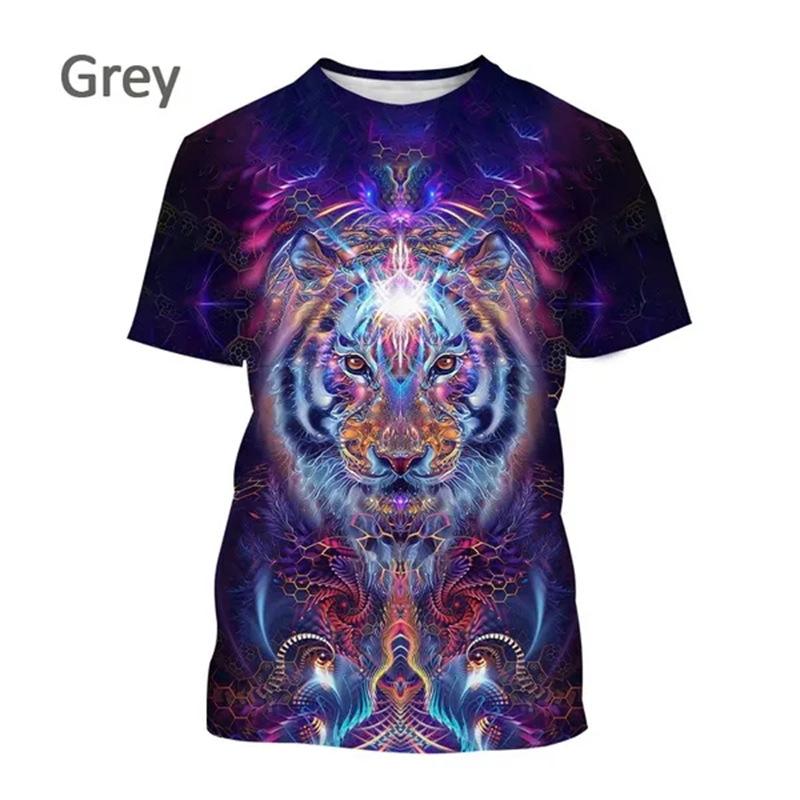 Colorful Animal Avatar 3D Printed Adult Casual Short Sleeved T-shirt