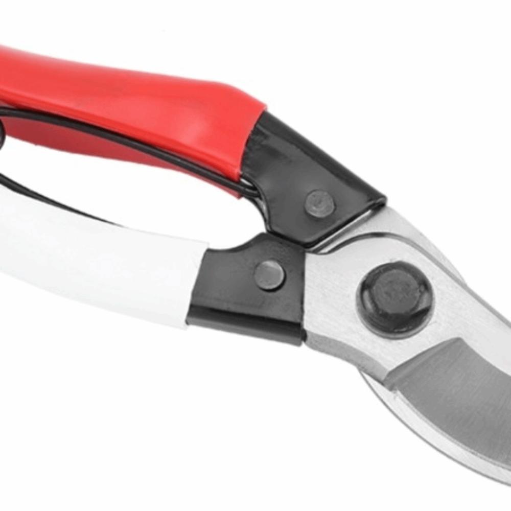 High Carbon Steel Pruning Shears Ergonomic Handle Silver and Red Garden Scissors Sharp Blades Elbow Design Hand Pruner