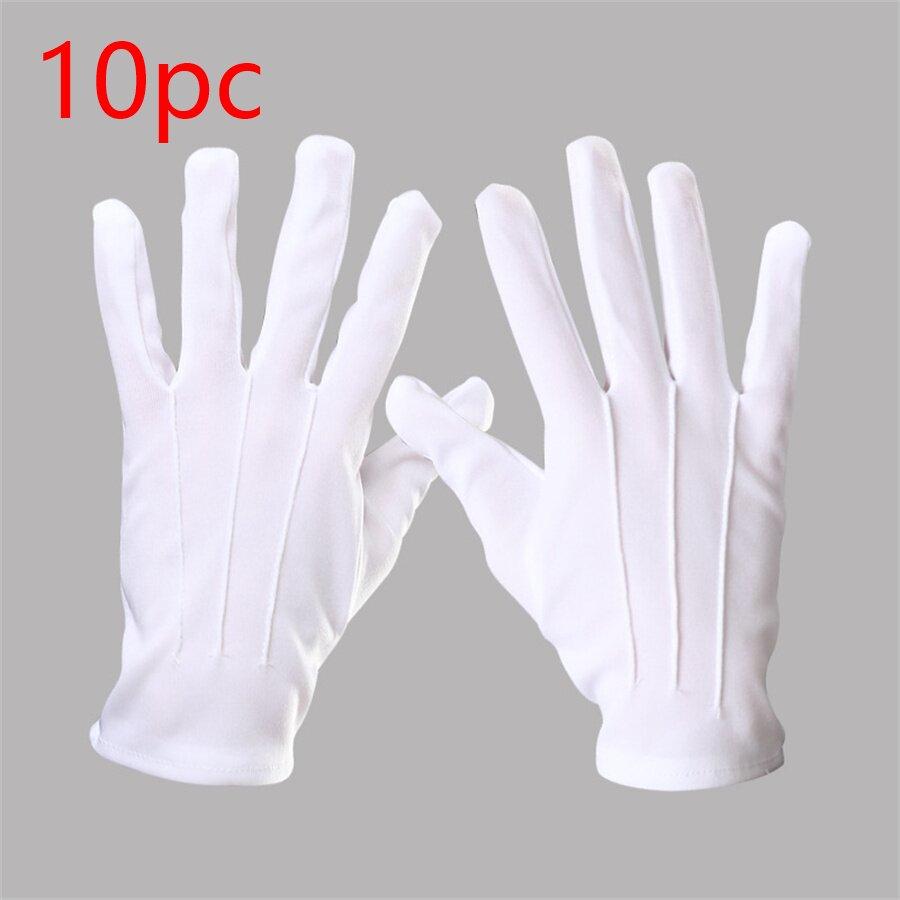 10-Pack White Formal Cotton Gloves, Breathable Parade & Ceremony Gloves for Men & Women L белый