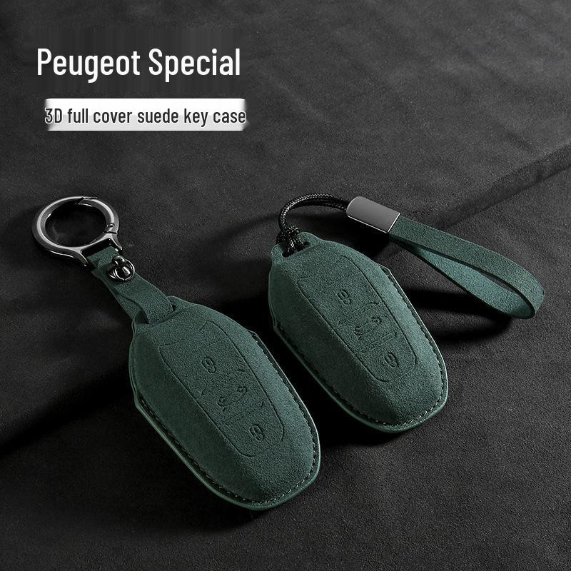 Wildleder Schlüsselhülle für Peugeot 408/508L PHEV/2008/4008 (Modelle 2022/23)