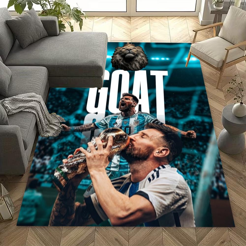Lionel Messi Football Legend Area Rug Perfect For Entryway Hallway Bedrooms Study Room Antislip Carpet Office Home Decor Wedding Party Gift