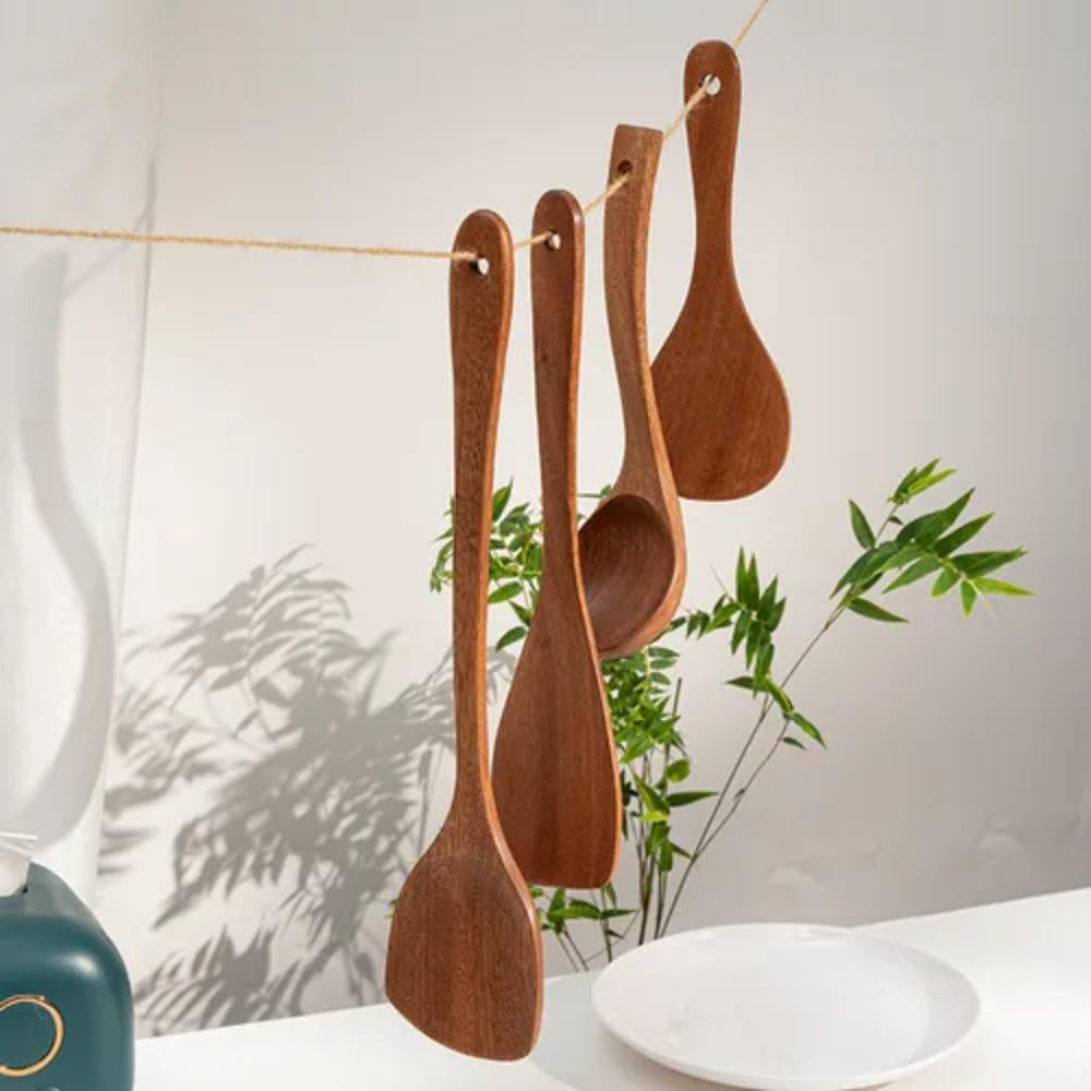 

Non-stick Wooden Spatula Set Wenge Wood Wok Shovels Wok Turner Pan
