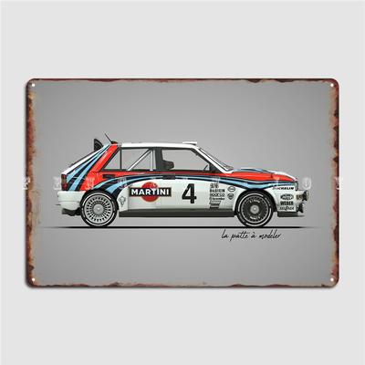 Lancia Delta Cartello Metallico Club Bar Decorazione Murale Personalizzata Murale Cartello in Latta Poster