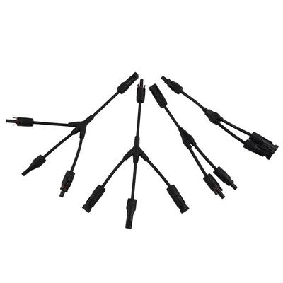 1Pair Solar PV Panel Y Branch PV Male Connector + Female Adapter Cable Connector