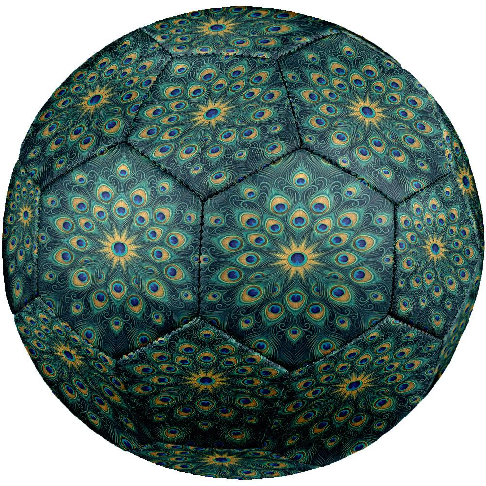 1pc Peacock Feather Theme Soccer Ball Football, Size 5, Lightweight PVC, Outdoor Training Soccer Ball,Gift C6565