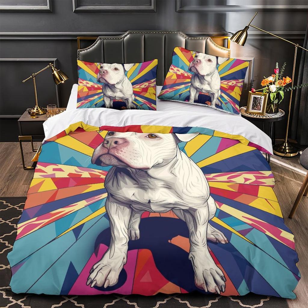 3D Cartoon Animal Bedding Set Kid Boys and Girls Teens Duvet Cover Pillowcases 2/3pcs for Single and Double Bed Birthday Gifts