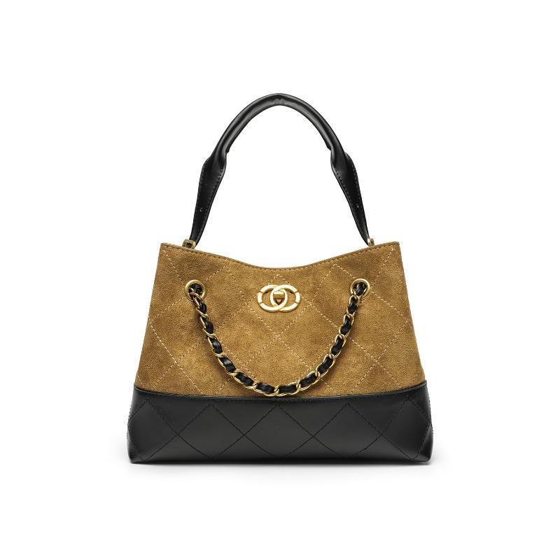 Retro commuter large-capacity tote bag, diamond chain tote bag, retro large-capacity bucket bag.
