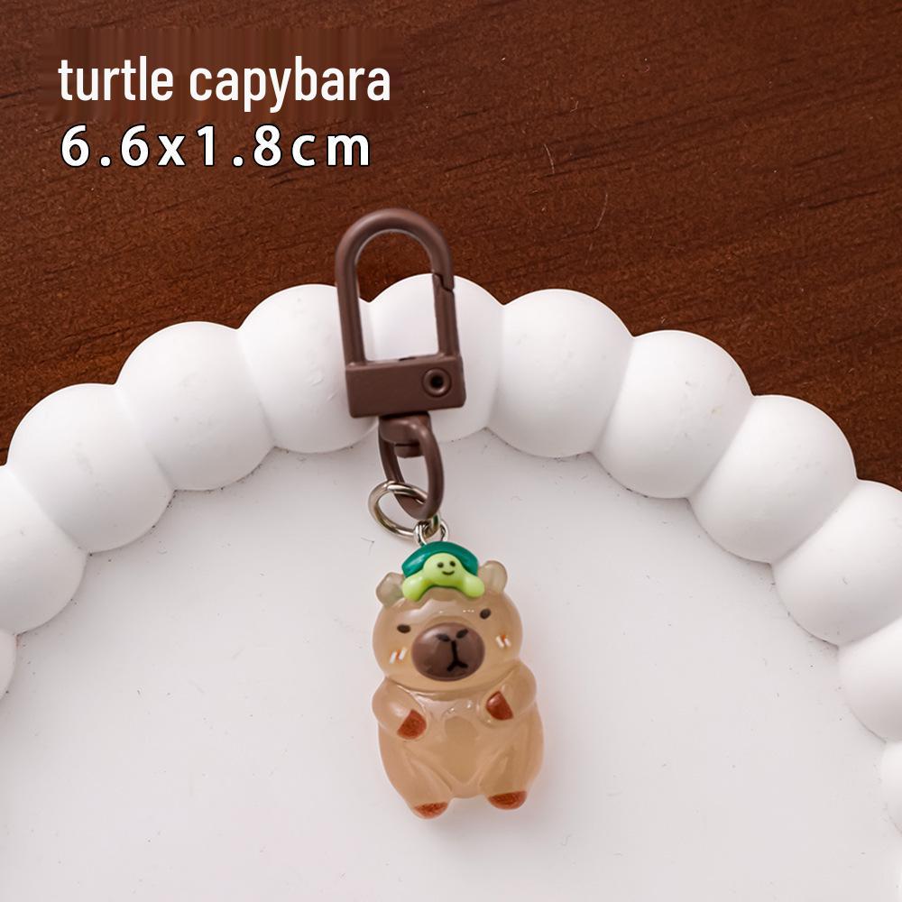 Leuchtender Cartoon Capybara Schlüsselanhänger: Niedlicher Harzanhänger & kleines Geschenk