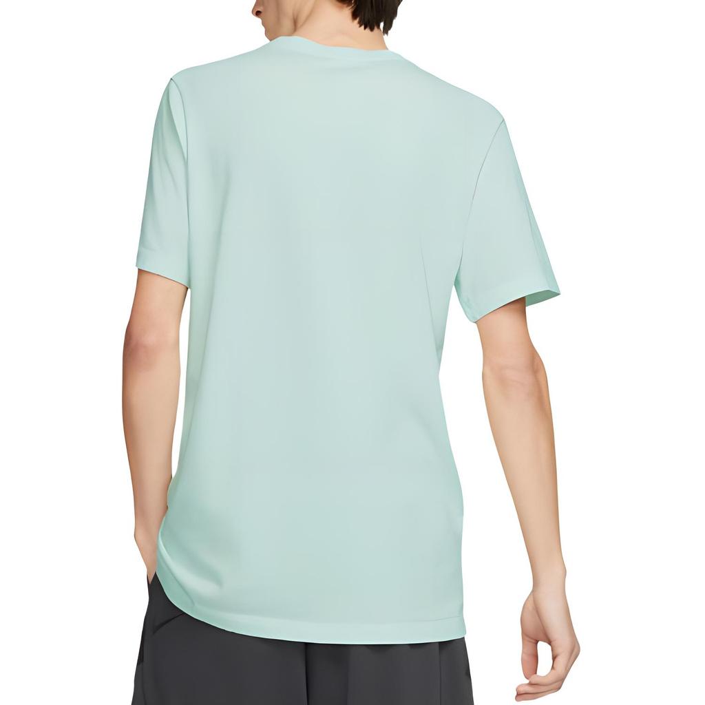 Nike T Shirts Men's Green Crew Neck Moderate Straight Fit BQ1266-336