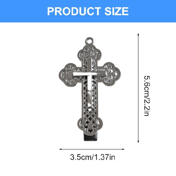 Edgy Crosses Design Hair Clip For Women Fretwork Metal Barrettes Gothic Hairpin Punk Fashion Accessory