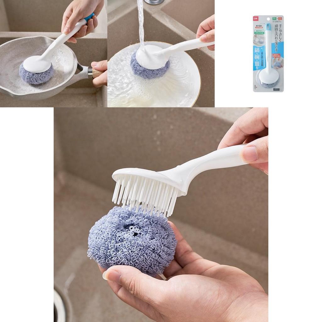Long Abs Pp Handle Dish Scrubber Nano Fiber Cleaning Brush For Kitchen Utensils And Pans