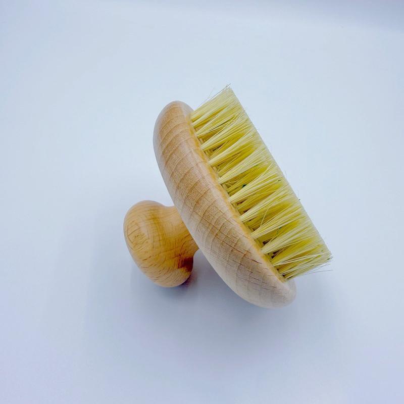 Sisal Bristles Round Bath Shower Body Exfoliating Brush Natural Beech Wood Handle Dead Skin Remover Back Scrubber Massage Tool
